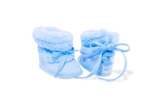 Bota de Bebé de Corderoy con Borde de Peluche Celeste