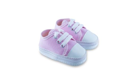 Zapatilla de Bebé de Corderoy Rosa con Cordón 