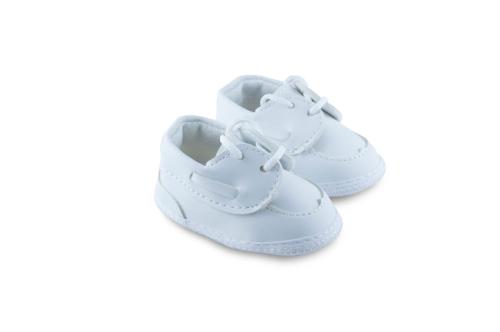 Mocasín de Bebé Varón con Cordones Blanco