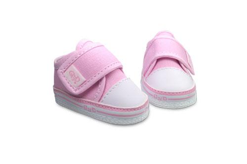 Zapatilla de Bebé Lona lisa Color Rosa