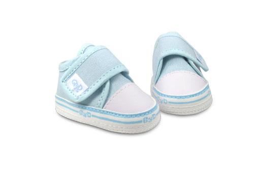 Zapatilla de Bebé Lona lisa Celeste