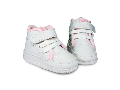 Bota de Bebé en Vinílico con con detalle en color Rosa