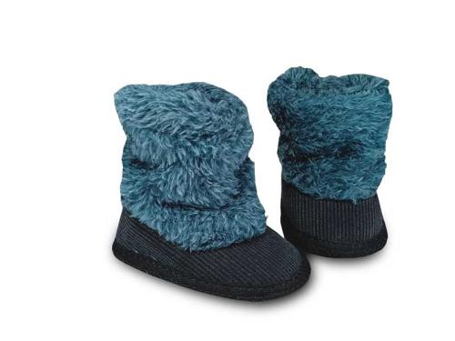 Bota de Bebé de Corderoy con Borde de Peluche Azul