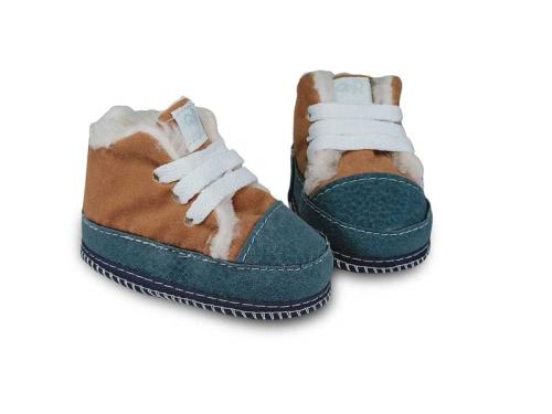 Bota de Bebé con Corderito de Gamuza Marrón