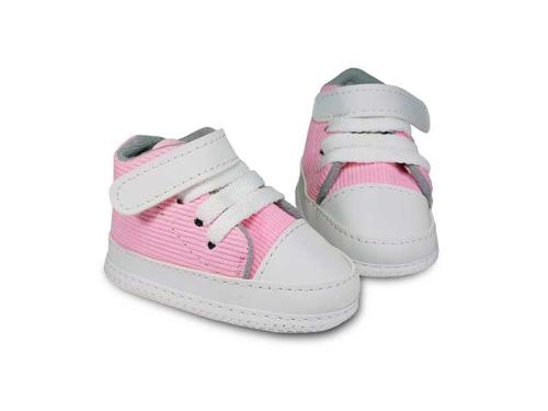 Bota de Bebé de Corderoy Rosa con Velcro y Cordones