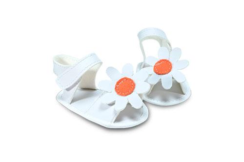 Sandalia de bebé con detalle de Flor en Naranja