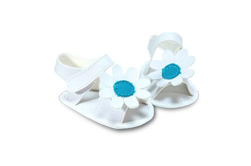 Sandalia de bebé con detalle de Flor en Azul