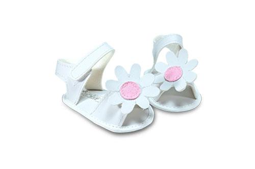 Sandalia de bebé con detalle de Flor en  Rosa